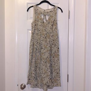 Anthropologie Moulinette Soeurs Cream Floral A-Line Silk Dress Size 0 EUC